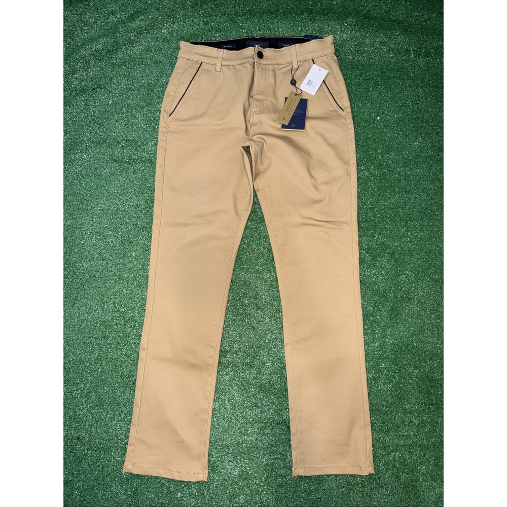 Marc Asher Mens Size 34 X 32 Khaki Classic Fit‎ Casual Pants 5 Pockets New